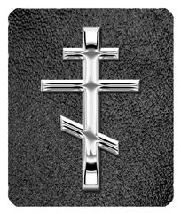DF35-519-SL-SH-BK Silver Orthodox Cross Shimmer Black